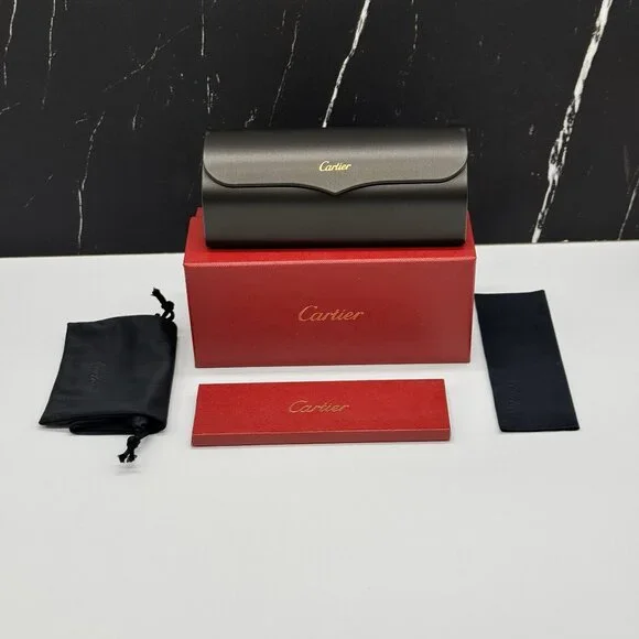 NEW CARTIER CT0249S 004 UNISEX GOLD ROUND SUNGLASSES CARTIER CT0249S - Picture 11 of 11